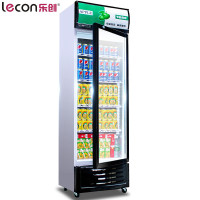 乐创（lecon）商用展示柜 400L 冷藏饮料柜 冰柜立式冰箱 单门风冷