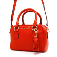 [直营]迈克·科尔斯(MICHAEL KORS) 牛皮 拉链 硬 小号流苏波士顿包手提斜跨单肩包 MK 女包 红色金色五金