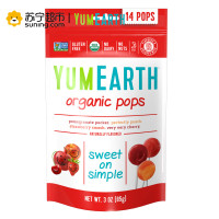 YumEarth牙米滋 综合水果味棒棒糖14支 85g 美国进口 儿童零食