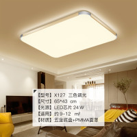 Grevol品拓(PINTUO)LED吸顶灯客厅灯简约现代吸顶灯亚克力灯具长方形卧室灯无极调光餐厅灯大气灯具30M2 65*43三色（金色款联系客服备注）
