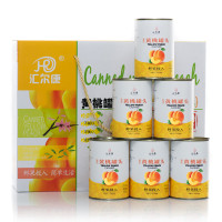 糖水黄桃罐头 出口韩国新鲜水果对开罐头礼盒 6罐*425g/整箱 包邮
