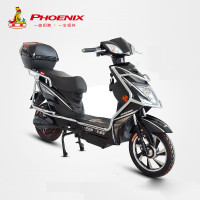 [百耐]凤凰48V20A超威电池续航60KM电动车踏板车 小力鹰黑色 48V20A续航60km