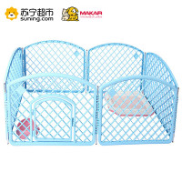 美卡(makar)狗狗围栏幼犬训练塑料围栏宠物围栏狗狗栅栏大型犬泰迪安全门栏护栏狗笼子(4片装无帐篷) 深蓝色