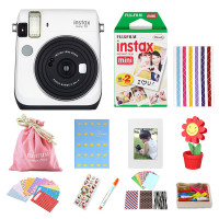 富士（FUJIFILM）INSTAX 一次成像相机立拍立得 mini70相机 皓月白 精美套餐三（含30张胶片）