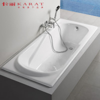 科勒旗下品牌 卡丽卫浴(KARAT)思琳浴室嵌入式1.7M铸铁浴缸浴池浴盆 17798T-WK 白色 1.7M