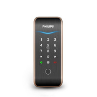 飞利浦Philips智能锁151辅助锁 指纹锁 家用办公密码锁 室内门 玻璃门 电子门锁 香槟金