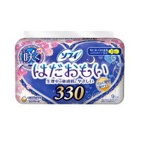 unicharm 尤妮佳 苏菲温柔肌量多夜用护翼卫生巾 33厘米 9片装