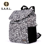 S.A.R.L瑞士双肩包新款简约尼龙 大容量抽带花色背包 休闲百搭女士双肩包 花色