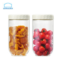 乐扣乐扣(lock&lock) 新概念储物罐二件套 塑料收纳罐保鲜盒 500ml*2 INL203S001 白色
