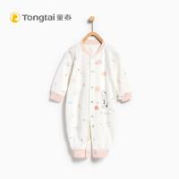 童泰TONGTAI秋季纯棉连体内衣1-12月婴幼儿通用对开哈衣爬服73cm 粉色 66cm