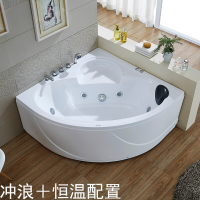 亚克力浴缸三角扇形小卫生间按摩冲浪浴缸家用嵌入式欧式浴盆池 ≈1.4m 冲浪＋恒温器配置