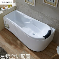 亚克力浴缸五件套一体独立式恒温冲浪按摩家用普通浴缸浴盆浴池 左裙空缸 ≈1.5M