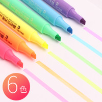 得力 彩色荧光笔荧光记号笔彩色笔日韩 水彩 6支/盒33111 6色炫彩荧光笔 混色