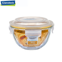 三光云彩(GLASSLOCK)钢化玻璃保鲜盒韩国进口婴儿辅食沙拉碗380ml可微波炉加热小号储存盒宝宝碗 380ml密封圈颜色随机发货