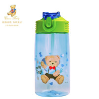 精典泰迪(Classic Teddy)水杯TDPF-Q561C硅胶奶嘴一键式开关PP材质男童女童可爱便携大容量吸管杯 蓝色