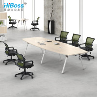 HiBoss钢架会议桌简约现代长条板式办公桌会议桌培训桌子 会议桌3600W*1300D*750H