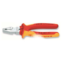 凯尼派克 KNIPEX 02 06 180180mm省力型绝缘钢丝钳(镀铬头，双色双重材料绝缘手柄)