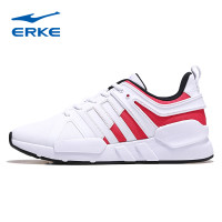 鸿星尔克(ERKE)休闲运动鞋女士新款橡胶减震慢跑鞋训练跑步鞋52118402177 正白/三角梅红 38码