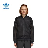 胜道Adidas阿迪达斯三叶女子休闲运动夹克棒球服网格外套 CV5798 38