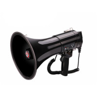 大功率喊话器 VSCR-87全黑款 50W 120秒录音充电插卡扩音喇叭 带1500毫安锂电池