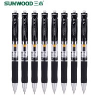 三木(SUNWOOD)P5按动式中性笔油笔签字批发学生用办公文具商务多色中性笔12支/盒可拆卸 黑色12支/盒