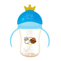 米菲PPSU皇冠广口径水杯280ml（蓝色）BC06098