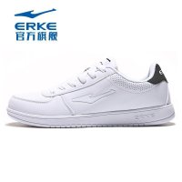 鸿星尔克(ERKE)男鞋新款休闲滑板男鞋运动鞋子白色板鞋小白鞋男 正白/正黑 43