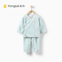 童泰TONGTAI春秋新款初生儿纯棉和服内衣开裆套装0-3个月宝宝上衣裤子两件套婴幼儿通用59cm 绿色 59cm