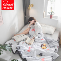 北极绒(Bejirog) 水洗棉淑女夏被 小清新夏凉被空调被子可水洗羽丝绒薄被子羽丝绒纤维 克莉丝 1.5*2.0m