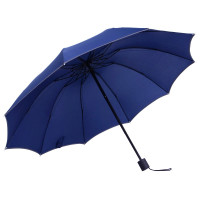 美度 MAYDU 男士商务加大版雨伞10骨防风三折晴雨伞 M3327 蓝色