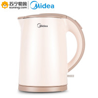 美的（Midea）电水壶 H415E2j 电热烧水壶双层防烫家用304不锈钢自动断电 一键开盖防尘设计