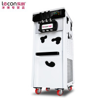lecon/乐创 立式冰淇淋机商用 雪糕圣代机甜筒 冰激凌机冰激淋机 全自动不锈钢 落地式奶牛白触控屏款