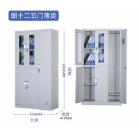 鑫环境 加厚五门薄更铁皮柜文件柜更衣柜档案柜办公室资料柜其他金属办公柜类带锁家用储物阳台柜 五门薄更