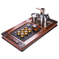 金杞（JINQI） 整套茶具全自动上水电热水壶耐热消毒烧水煮茶自动续水黑檀木刺猬紫檀乌金石茶盘202B款套装