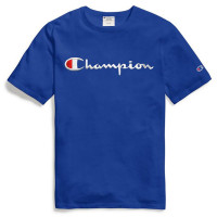 【直营】Champion冠军 潮牌 男士纯棉字母logo刺绣圆领短袖T恤T1919G 549465 宝蓝色T1919G-549465-5EC S