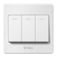 公牛(bull)三开单控 墙壁客厅控灯开关86型 三联三开家用G06白色开关