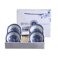 企业定制SCP 青花瓷碗筷套装 SCP-4272 （四碗四筷） 高尔夫陶瓷碗套装活动礼品(套)