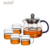 果兹 自然格调茶具套装 高硼硅玻璃耐热耐高温 茶具茶杯套装 透明