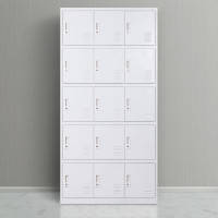 标灿办公家具15门更衣柜钢制文件柜 铁皮柜简约现代可定制其他升级款1800*900-420 银色