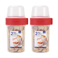 乐扣乐扣(lock&lock)双层多用塑料保鲜盒储物罐分隔密封罐套装(330ml+150ml)*2 LLS213S2 LLS213S2
