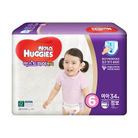 好奇(Huggies)超干爽成长裤 特大号成长裤XXL34片(17kg以上) 女宝 韩国原装进口