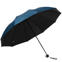 天堂 加大加固平光缎黑胶三折晴雨伞 平光黑胶SCP（把） 多色