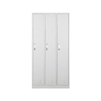 鸿业盛大(HONG YE SHENG DA)透气孔设计3门更衣柜加厚款(高1800mm*宽900mm*深420mm) 银色