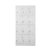 富和美(BNF)透气孔设计12门更衣柜加厚款(高1800mm*宽900mm*深390mm) 银色