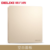 德力西开关插座面板86型多孔开关暗装墙壁一开五孔插座家用电开关 空白面板 CD821香槟金