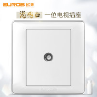欧奔(EUROB)开关插座家用86型雅白色二三墙壁电源一开双控5五孔插座面板 电视 86型S9弧面雅白开关插座