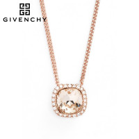 Givenchy/纪梵希 时尚典雅方形 施华洛世奇人造水晶女士项链 玫瑰金色