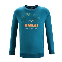 kailas凯乐石新款童装时尚休闲舒适保暖防风儿童潮流圆领卫衣 普鲁士蓝 130cm