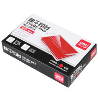 得力印台9864大号快干印泥办公财务速干银行 红色印台 JR