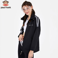 Paul Frank/大嘴猴立领印花休闲宽松女式运动外套 黑色 L